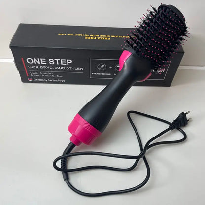 Hair Dryer Hair Curler 2 in 1 Hot Air Brush Rotating Comb Comfort Fluffy Curler