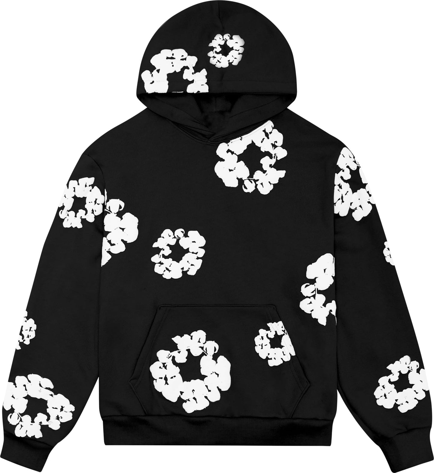 Flowers Printed Hoodie Women Men Casual Loose Sweatshirt Vintage Grunge Streetwear