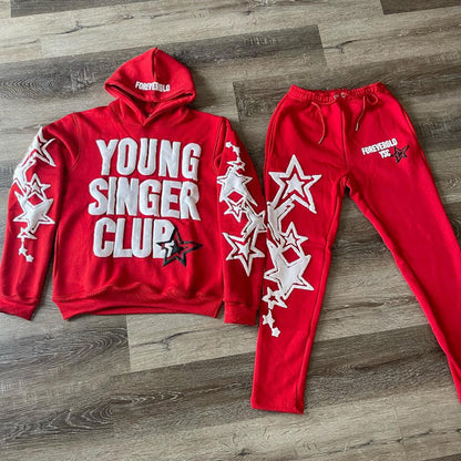 Young Singer Club White & Red "Hoodie"