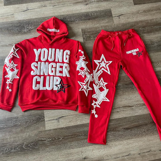 Young Singer Club White & Red "Hoodie"