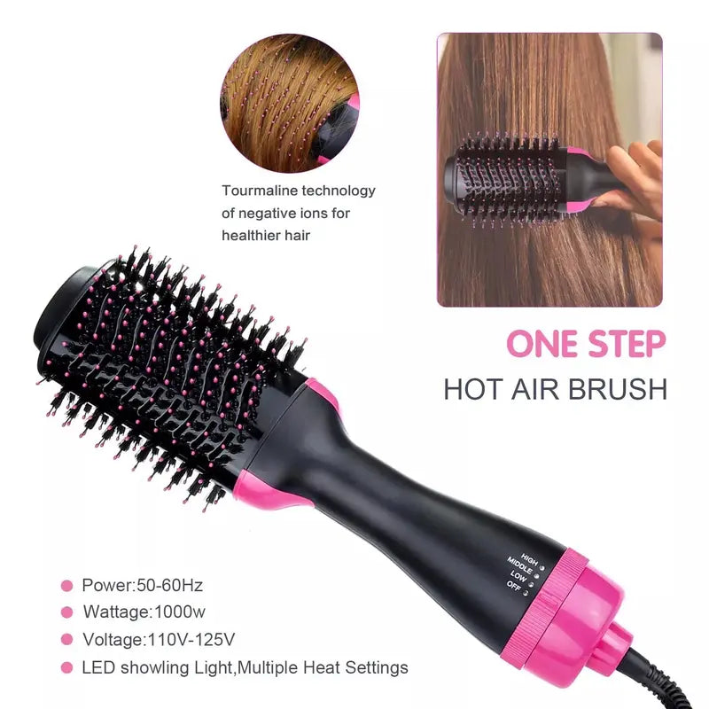 Hair Dryer Hair Curler 2 in 1 Hot Air Brush Rotating Comb Comfort Fluffy Curler